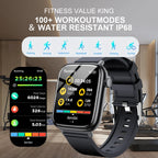 LAXASFIT Bluetooth Talk Smart Watch Message Reminder Sleep Monitoring IP68 Waterproof 100+ Sport Mode Smart Watch Android IOS