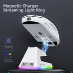 Attack shark X6 Bluetooth Mouse,PAW3395,2.4 Tri-Mode Connection, RGB Touch Magnetic Charging Base, Macro Gaming Mouse