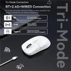 Attack shark X6 Bluetooth Mouse,PAW3395,2.4 Tri-Mode Connection, RGB Touch Magnetic Charging Base, Macro Gaming Mouse