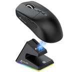 Attack shark X6 Bluetooth Mouse,PAW3395,2.4 Tri-Mode Connection, RGB Touch Magnetic Charging Base, Macro Gaming Mouse